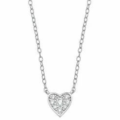PRIMROSE Sterling Silver Bezel Heart Necklace