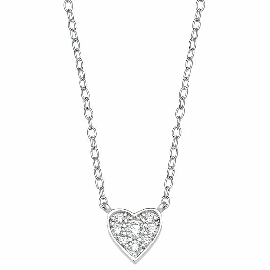 PRIMROSE Sterling Silver Bezel Heart Necklace