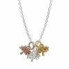 PRIMROSE Sterling Silver Polished Tricolor Family Tree Pendant Necklace