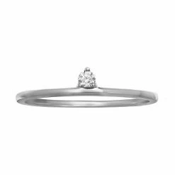PRIMROSE Sterling Silver Cubic Zirconia Solitaire Ring
