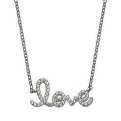 PRIMROSE Cubic Zirconia "Love" Necklace