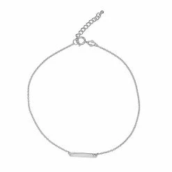 PRIMROSE Sterling Silver Polished Bar Anklet