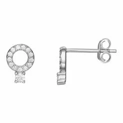 PRIMROSE Sterling Silver Cubic Zirconia Circle Earrings