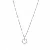 PRIMROSE Sterling Silver Pave Cubic Zirconia Open Heart Pendant Necklace