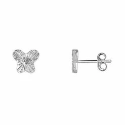 PRIMROSE Sterling Silver Polished Butterfly Stud Earrings