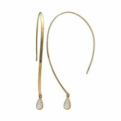 PRIMROSE 18k Gold Over Silver Crystal Threader Earrings