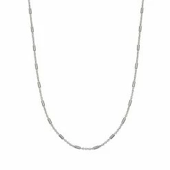 PRIMROSE Sterling Silver Beaded Cable Chain Necklace