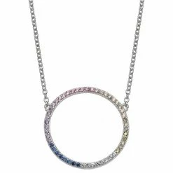 PRIMROSE Rainbow Cubic Zirconia Circle Necklace
