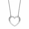 PRIMROSE Sterling Silver Textured Heart Pendant Necklace