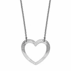 PRIMROSE Sterling Silver Textured Heart Pendant Necklace