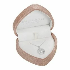 PRIMROSE Sterling Silver Cubic Zirconia Initial Pendant Necklace Sterling Silver P