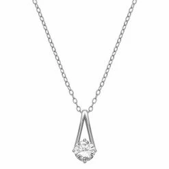 PRIMROSE Sterling Silver Cubic Zirconia Pendant Necklace