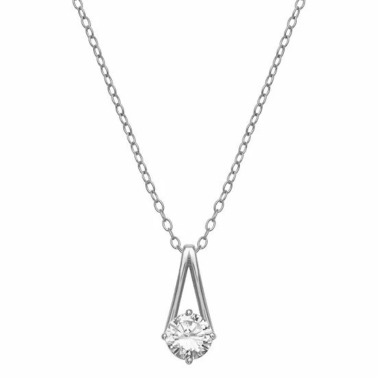 PRIMROSE Sterling Silver Cubic Zirconia Pendant Necklace - Image 2