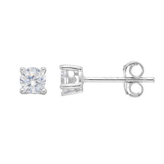 PRIMROSE Sterling Silver Cubic Zirconia Stud Earrings