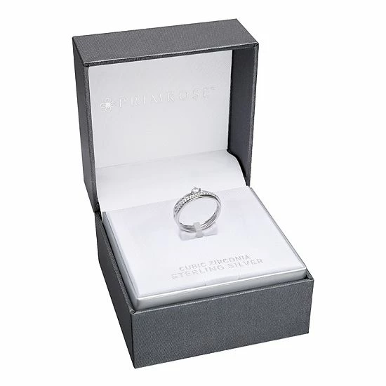 PRIMROSE Cubic Zirconia Trio Ring Set Sterling - Image 3