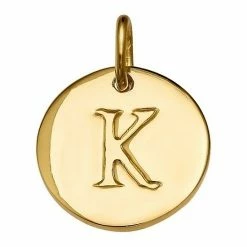 PRIMROSE 18k Gold Over Sterling Silver Letter Disc Charm