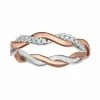 PRIMROSE Sterling Silver Cubic Zirconia Braided Band Ring