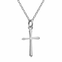 PRIMROSE Sterling Silver Polished Raised Cross Pendant