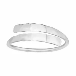 PRIMROSE Sterling Silver Flat Hammered Bypass Ring
