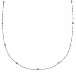 PRIMROSE Sterling Silver Beaded Singapore Chain Necklace