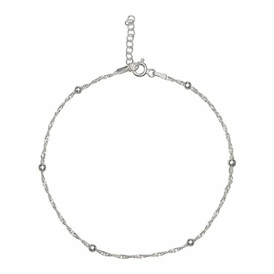 PRIMROSE Sterling Silver Bead Anklet Gold Tone - Image 2