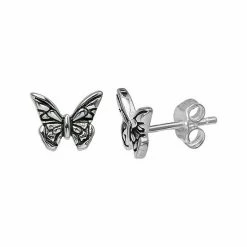 PRIMROSE Sterling Silver Butterfly Stud Earrings