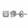 PRIMROSE Sterling Silver Round Cubic Zirconia Stud Earrings