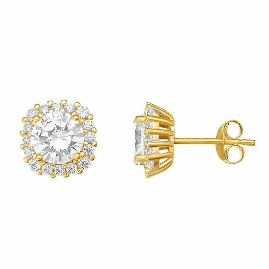 PRIMROSE 18k Gold Plated Cubic Zirconia Stud Earrings