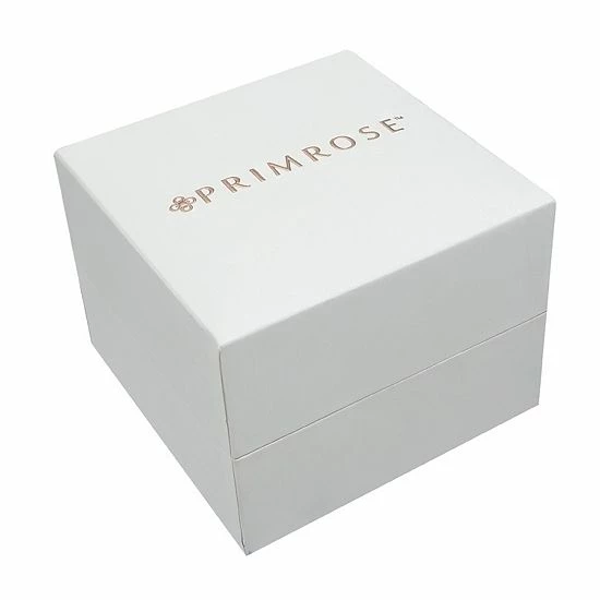 PRIMROSE Two Tone Cubic Zirconia Love Knot Stud Earrings Two Tone Rose - Image 3