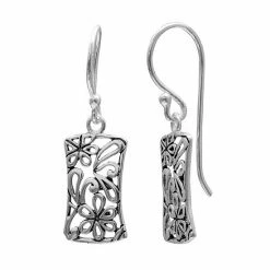PRIMROSE Sterling Silver Filigree Floral Drop Earrings