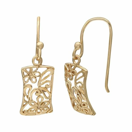 PRIMROSE Sterling Silver Filigree Floral Drop Earrings - Image 2