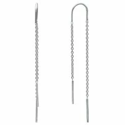PRIMROSE Sterling Silver Chain Threader Drop Earrings
