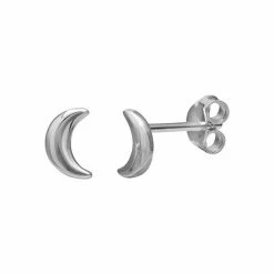 PRIMROSE Sterling Silver Polished Moon Stud Earrings