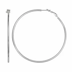 PRIMROSE Sterling Silver Polished Tube Hoop Earrings