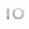 PRIMROSE Sterling Silver Bead Huggie Earrings