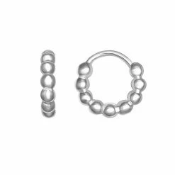 PRIMROSE Sterling Silver Bead Huggie Earrings