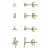 PRIMROSE 18k Gold Over Silver Cubic Zirconia Stud & Snake Earrings